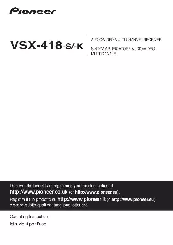 Mode d'emploi PIONEER VSX-418-S