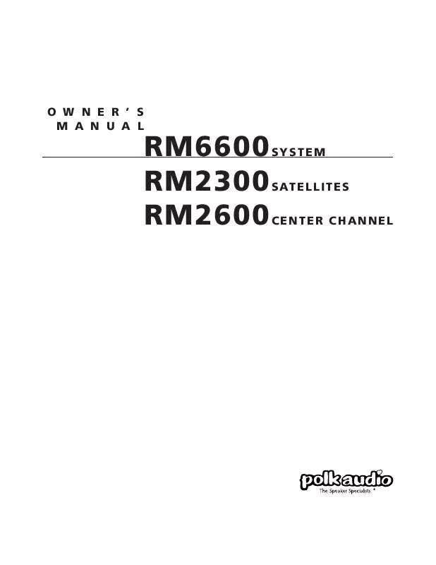 Mode d'emploi POLK AUDIO RM2300