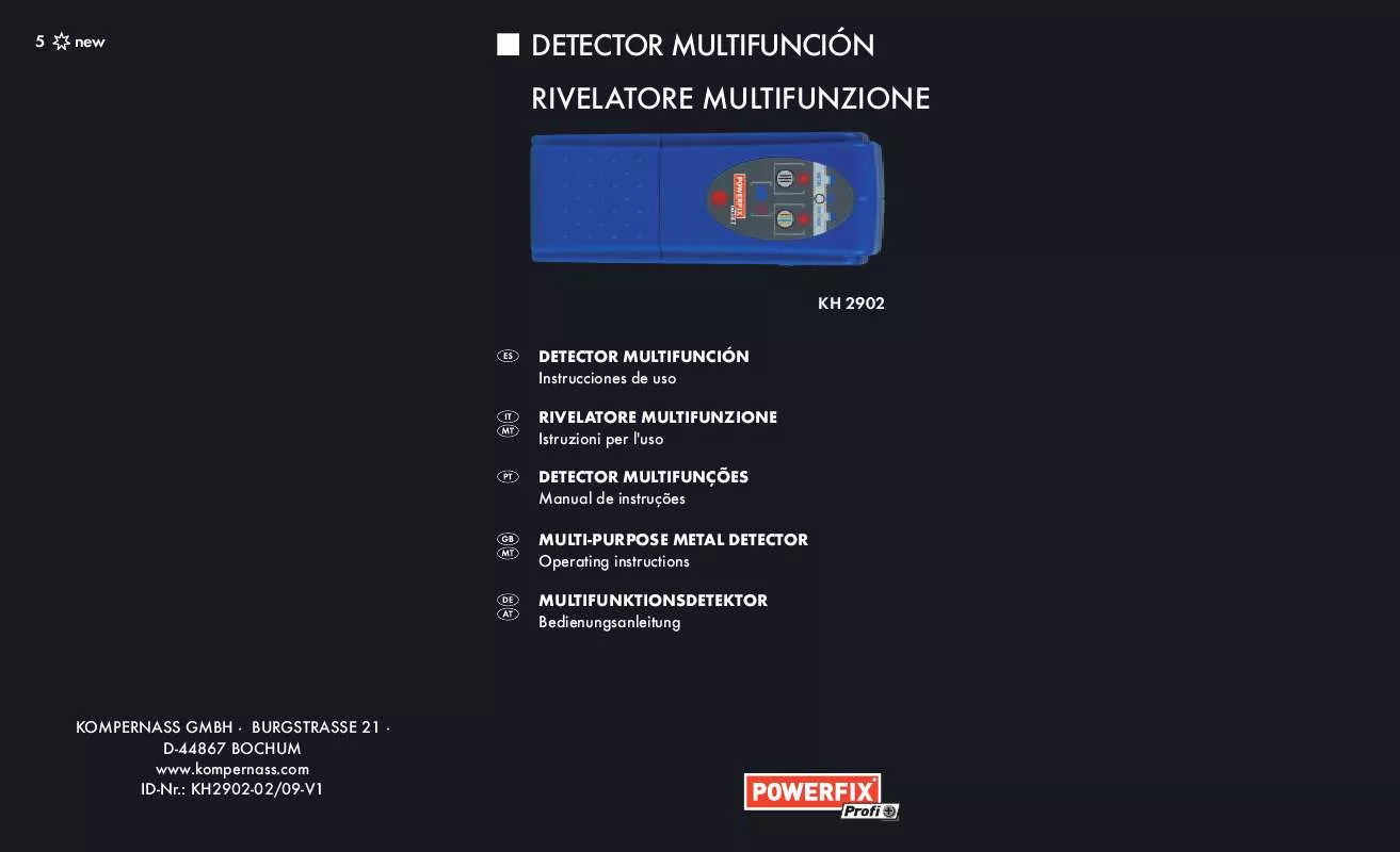 Mode d'emploi POWERFIX KH 2902 MULTI-PURPOSE METAL DETECTOR