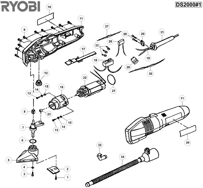 Mode d'emploi RYOBI DS2000-1