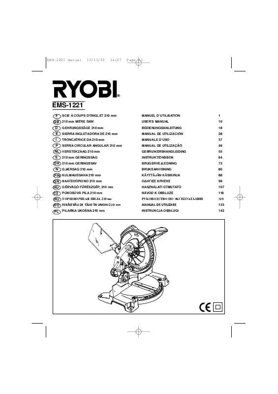 Mode d'emploi RYOBI EMS-1221