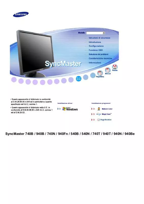 Mode d'emploi SAMSUNG SYNCMASTER 740N