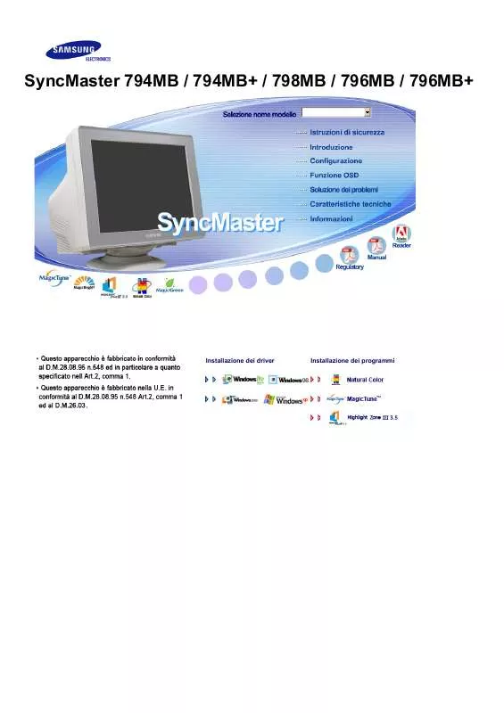 Mode d'emploi SAMSUNG SYNCMASTER 794MB