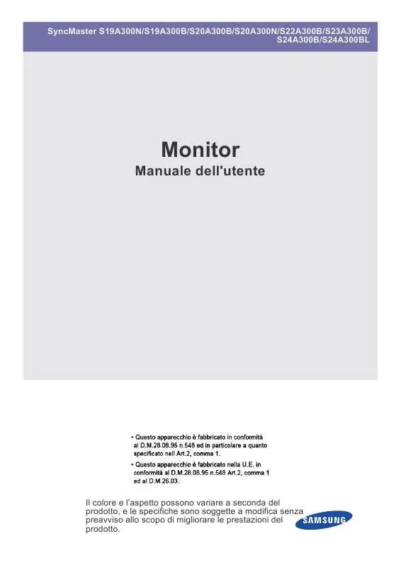 Mode d'emploi SAMSUNG SYNCMASTER S19A300N