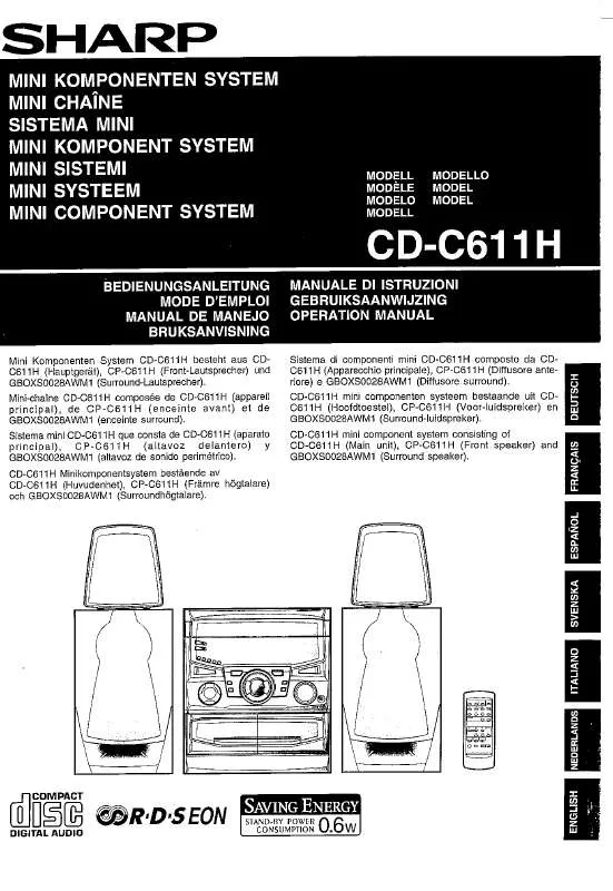 Mode d'emploi SHARP CD-C611H