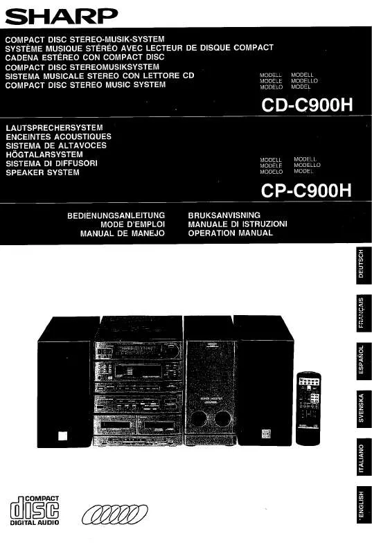 Mode d'emploi SHARP CD/CP-C900H