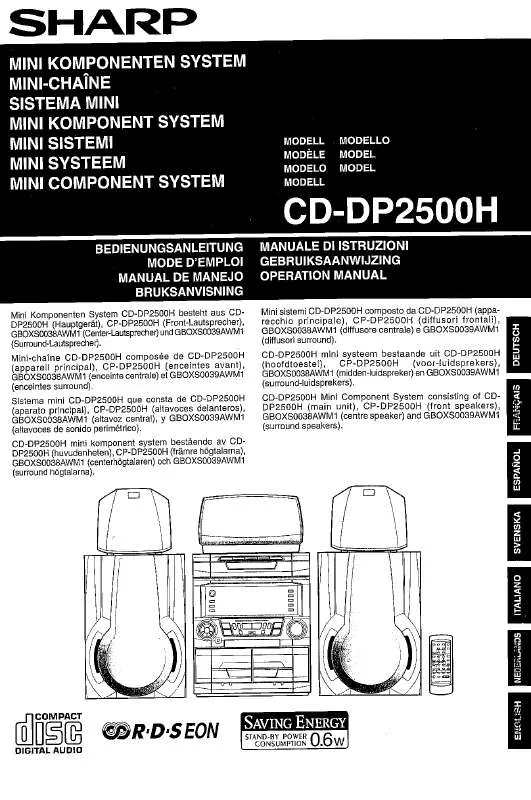 Mode d'emploi SHARP CD-DP2500H