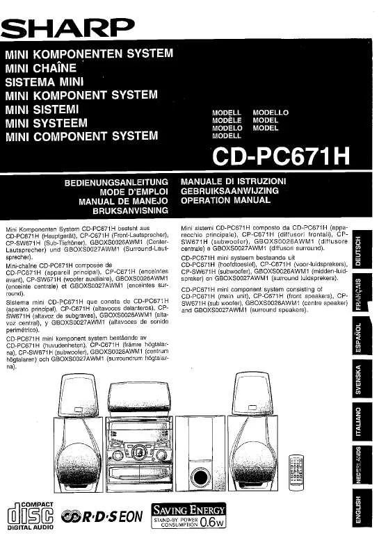 Mode d'emploi SHARP CD-PC671H