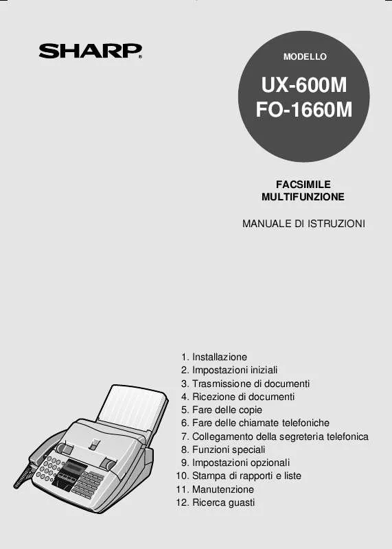 Mode d'emploi SHARP FO-1660M/UX-600M