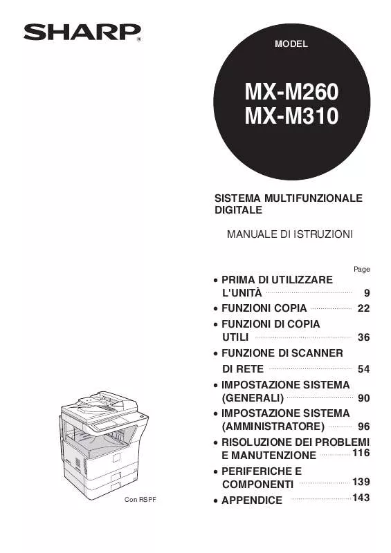 Mode d'emploi SHARP MX-M260
