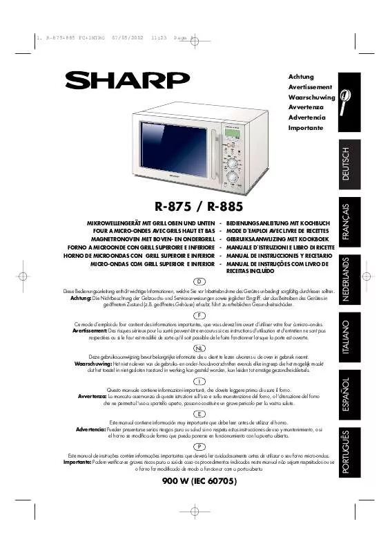 Mode d'emploi SHARP R-875/885