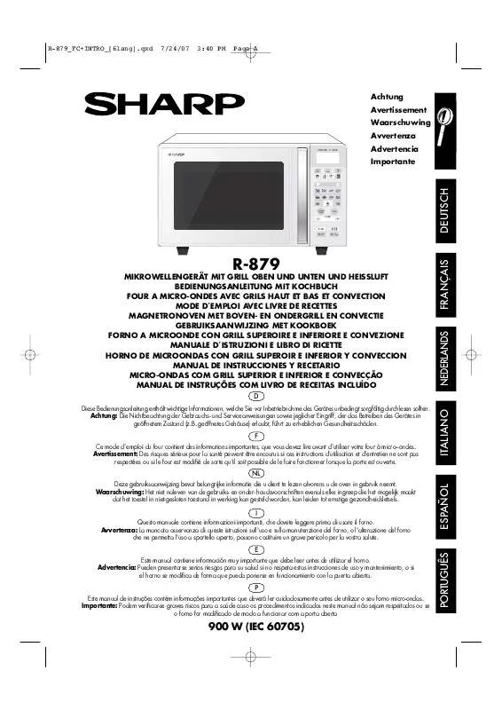 Mode d'emploi SHARP R-879