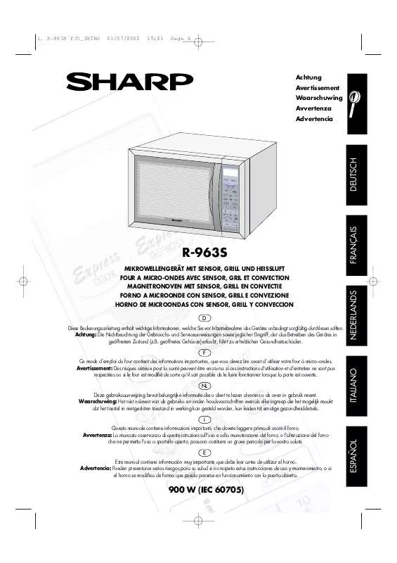 Mode d'emploi SHARP R-963S