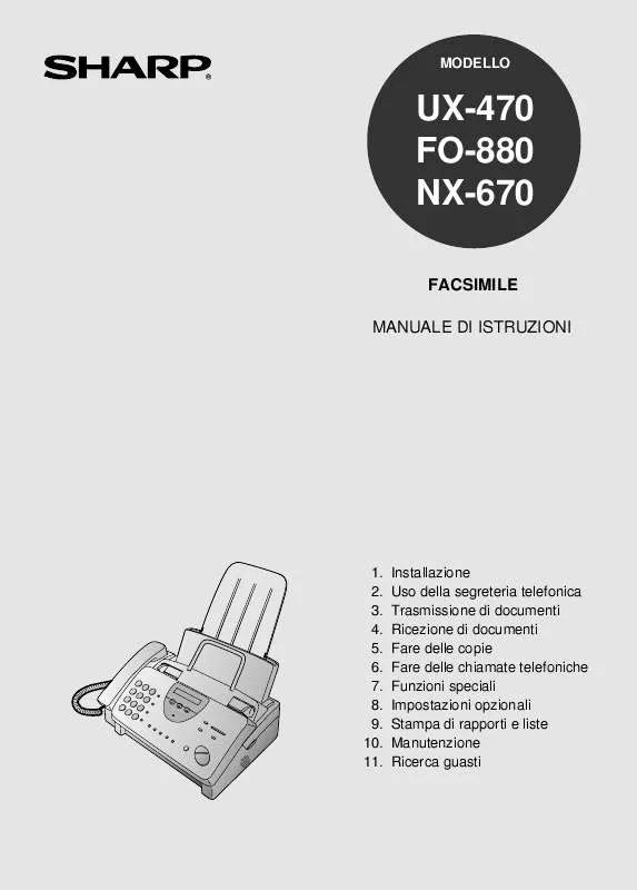 Mode d'emploi SHARP UX-470/FO-880/NX-670