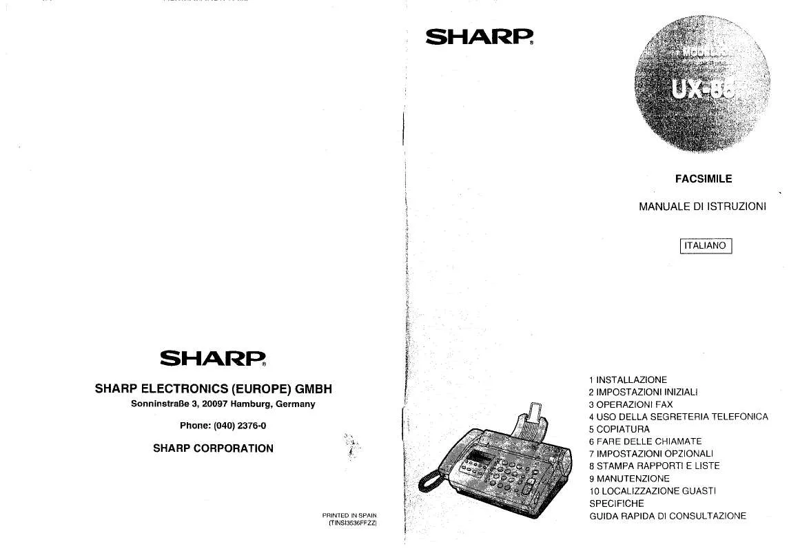 Mode d'emploi SHARP UX-85