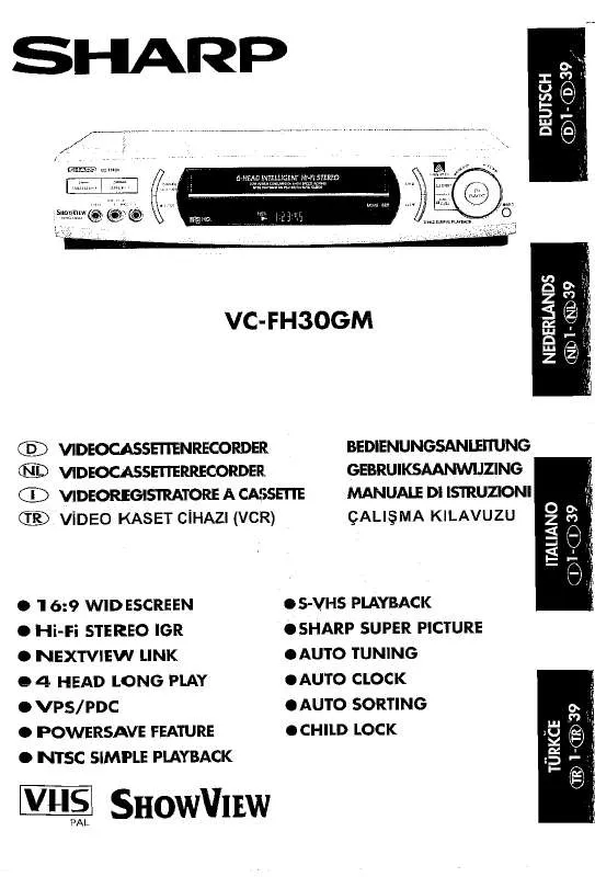 Mode d'emploi SHARP VC-FH30GM