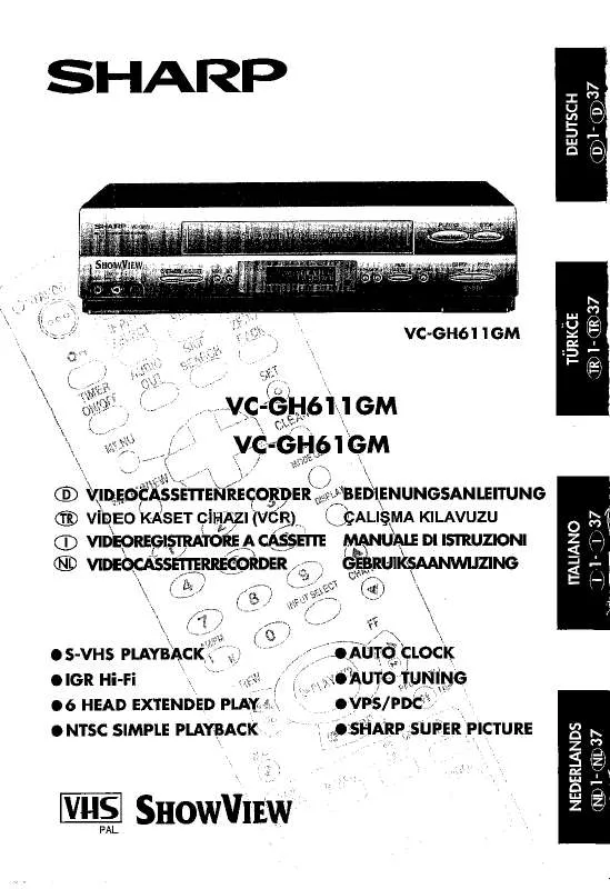 Mode d'emploi SHARP VC-GH61GM/GH611GM