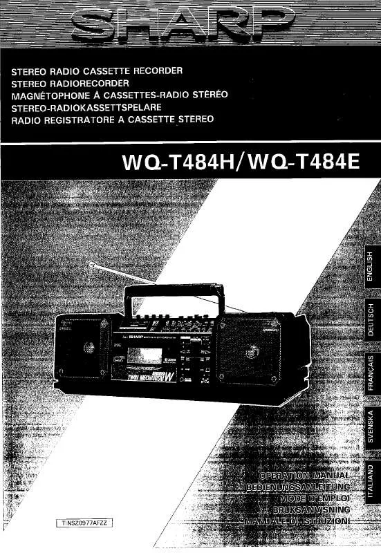 Mode d'emploi SHARP WQ-T484E/H