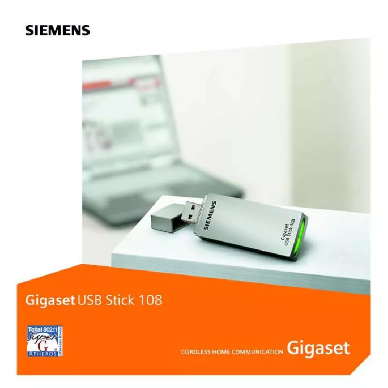 Mode d'emploi SIEMENS GIGASET USB STICK 108