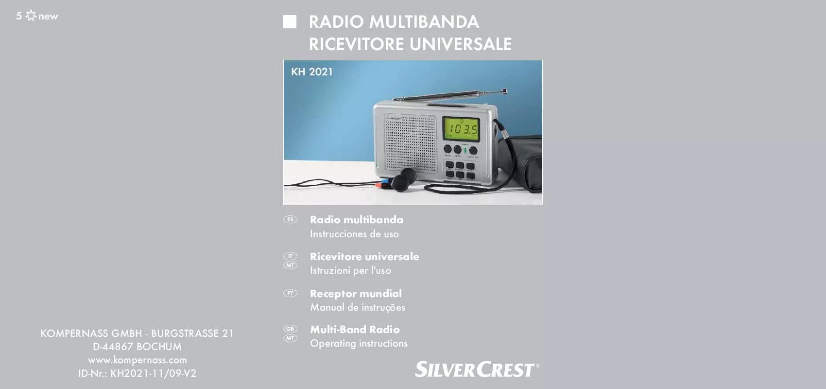Mode d'emploi SILVERCREST KH 2021 MULTI-BAND RADIO