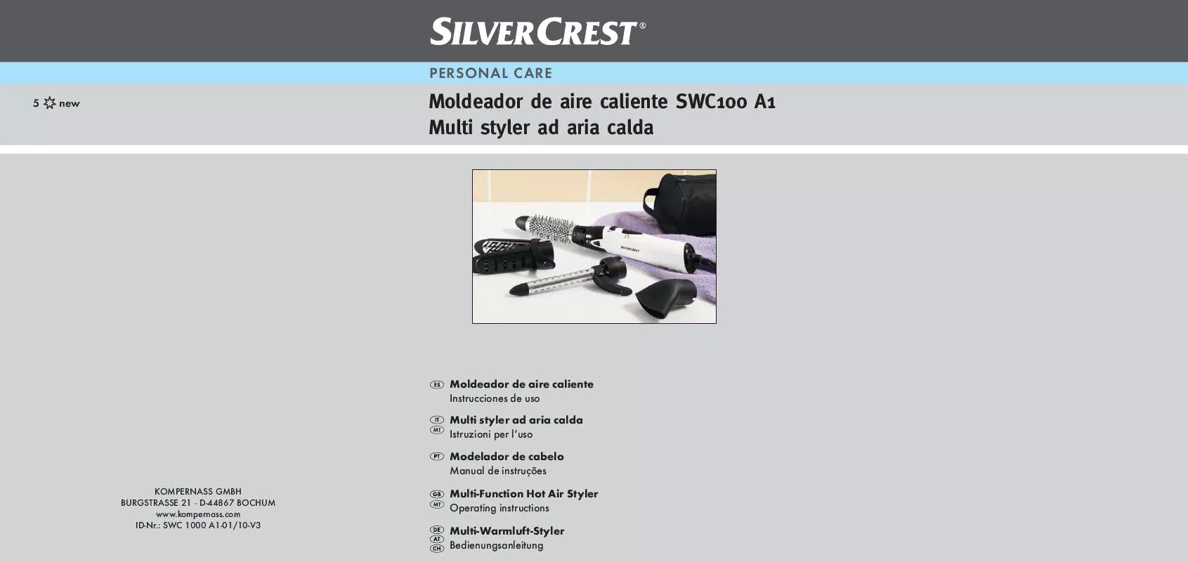 Mode d'emploi SILVERCREST SWC 1000 A1 MULTI-FUNCTION HOT AIR STYLER