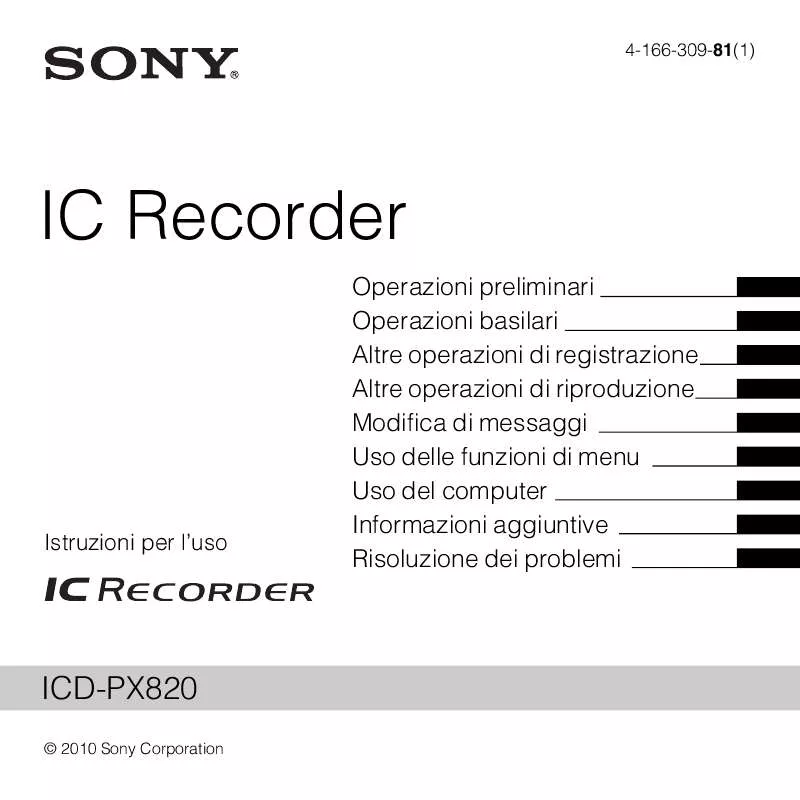 Mode d'emploi SONY ICD-PX820