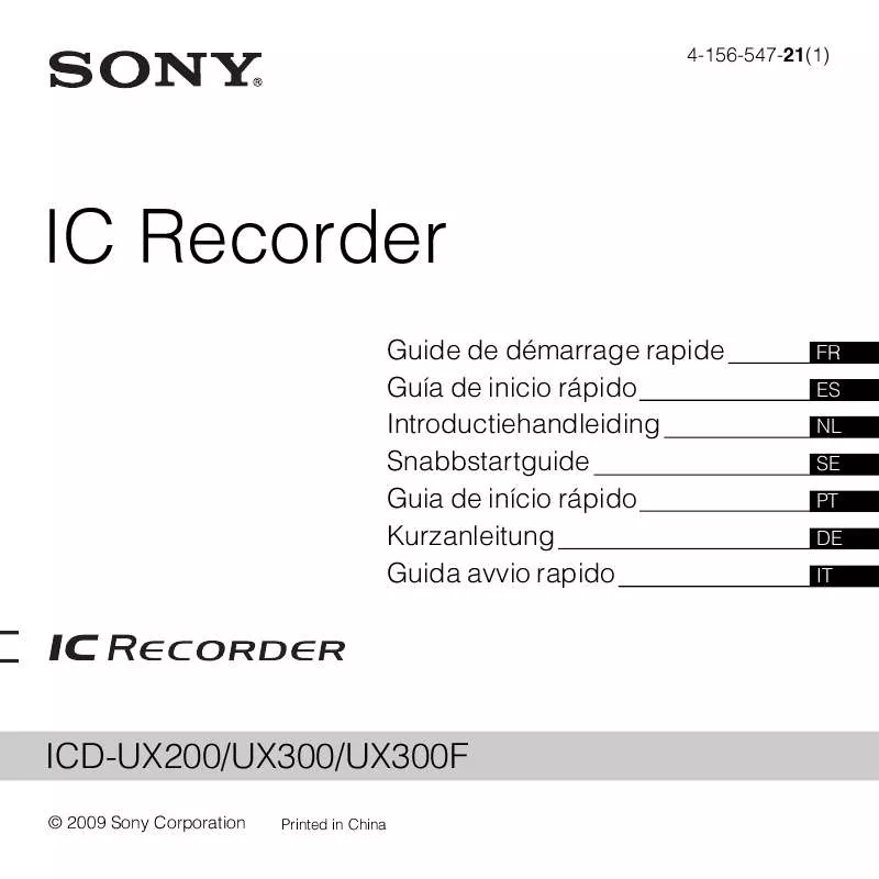 Mode d'emploi SONY ICD-UX200