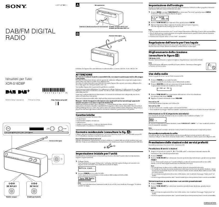 Mode d'emploi SONY XDR-S16DBP