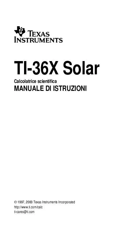 Mode d'emploi TEXAS INSTRUMENTS TI-36X SOLAR