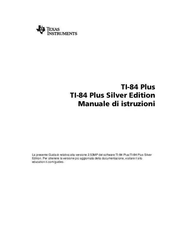 Mode d'emploi TEXAS INSTRUMENTS TI-84 PLUS SILVER