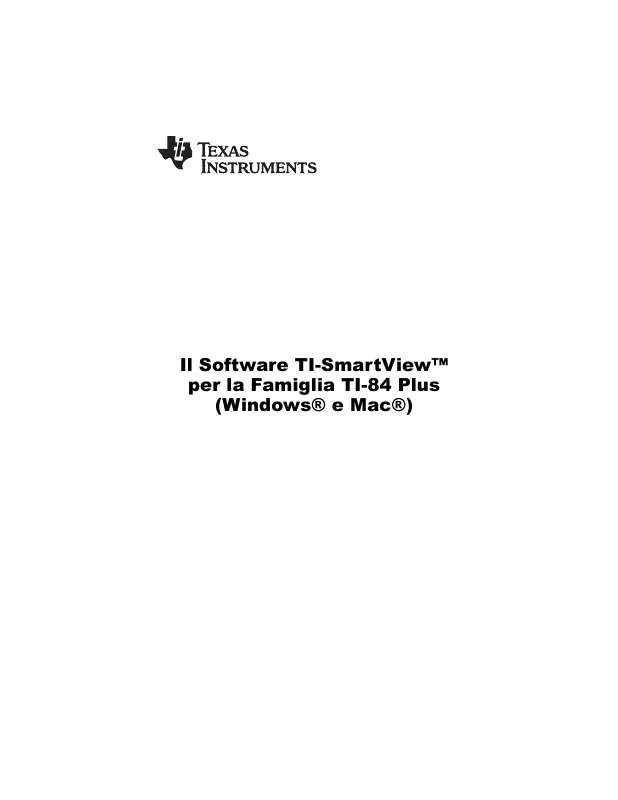 Mode d'emploi TEXAS INSTRUMENTS TI-SMARTVIEW FOR TI-84 PLUS