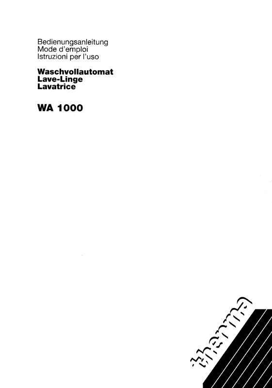 Mode d'emploi THERMA WA1000