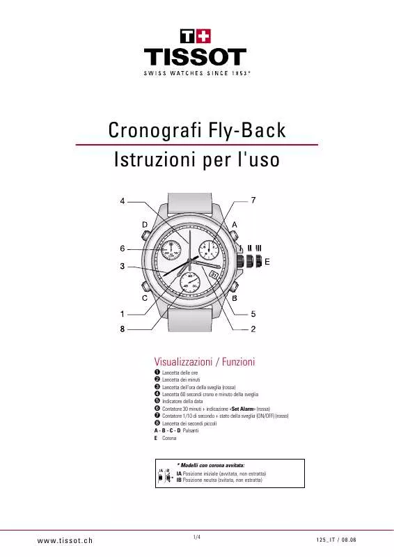 Mode d'emploi TISSOT CRONOGRAFI FLY-BACK