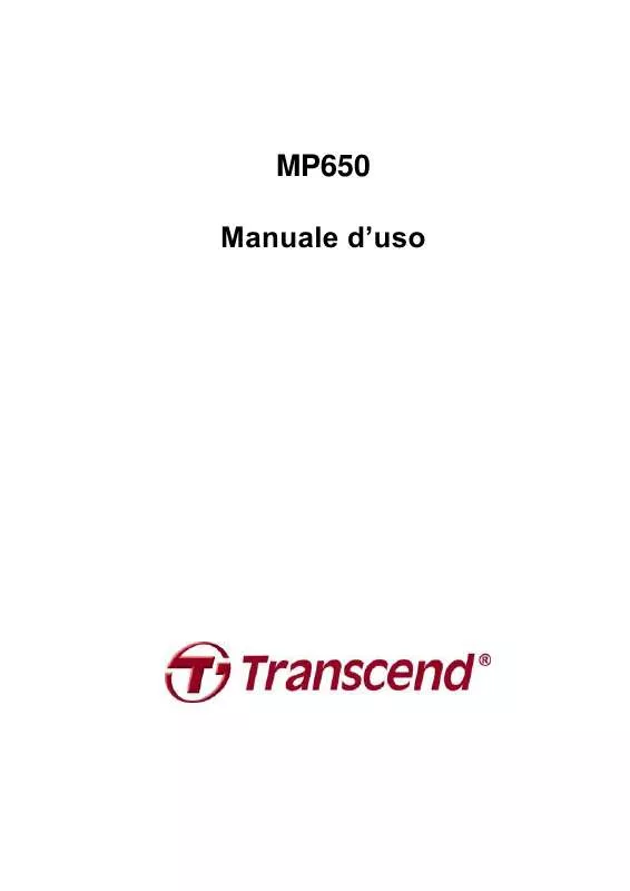 Mode d'emploi TRANSCEND MP650