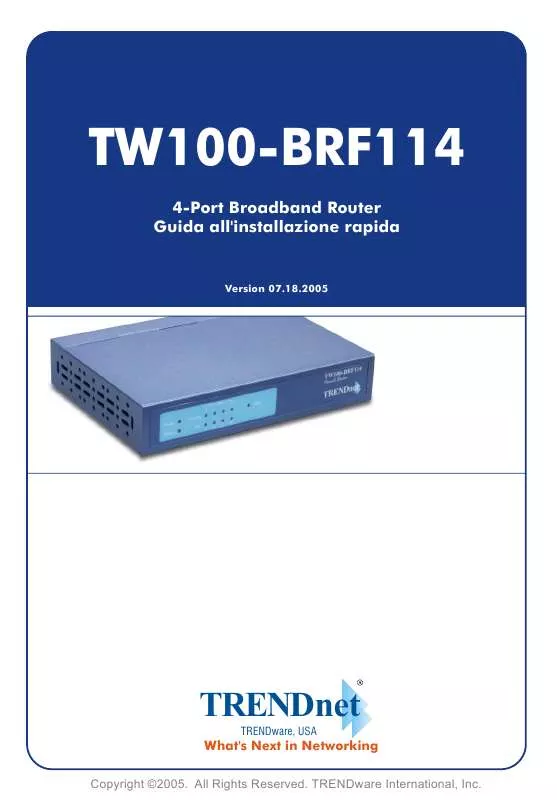Mode d'emploi TRENDNET TW100-BRF114