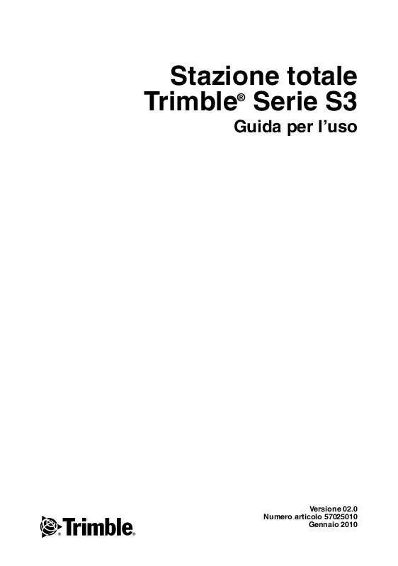 Mode d'emploi TRIMBLE S3 TOTAL STATION 2.00