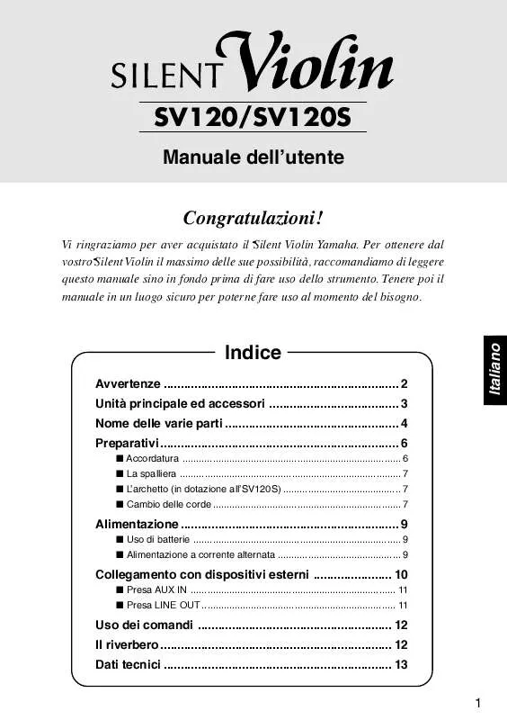 Mode d'emploi YAMAHA SV120/SV-120S