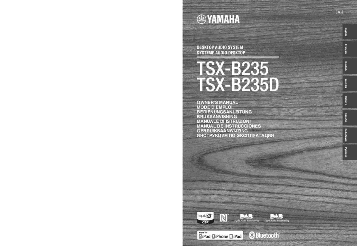 Mode d'emploi YAMAHA TSX-B235