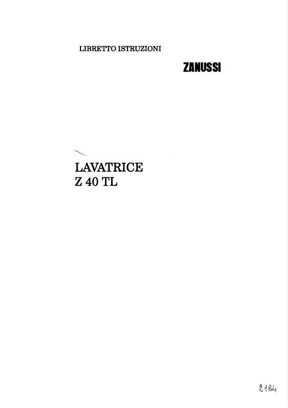 Mode d'emploi ZANUSSI Z40TL