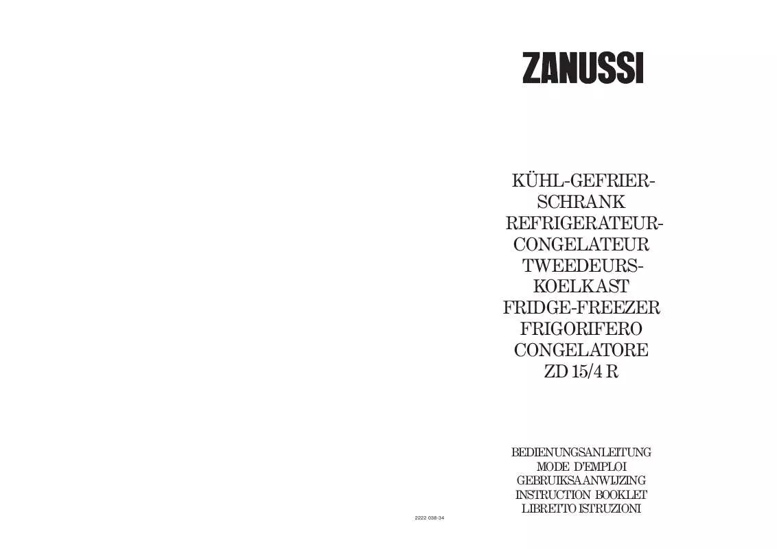 Mode d'emploi ZANUSSI ZD15/4R