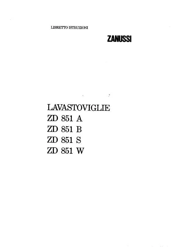 Mode d'emploi ZANUSSI ZD851B