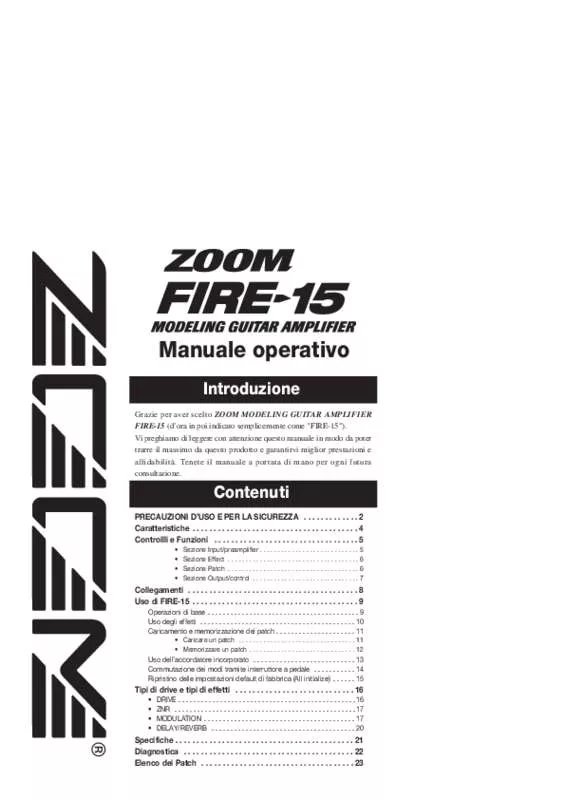 Mode d'emploi ZOOM FIRE15