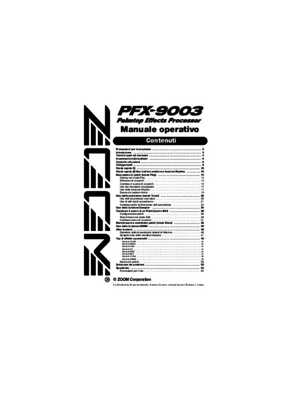 Mode d'emploi ZOOM PFX9003