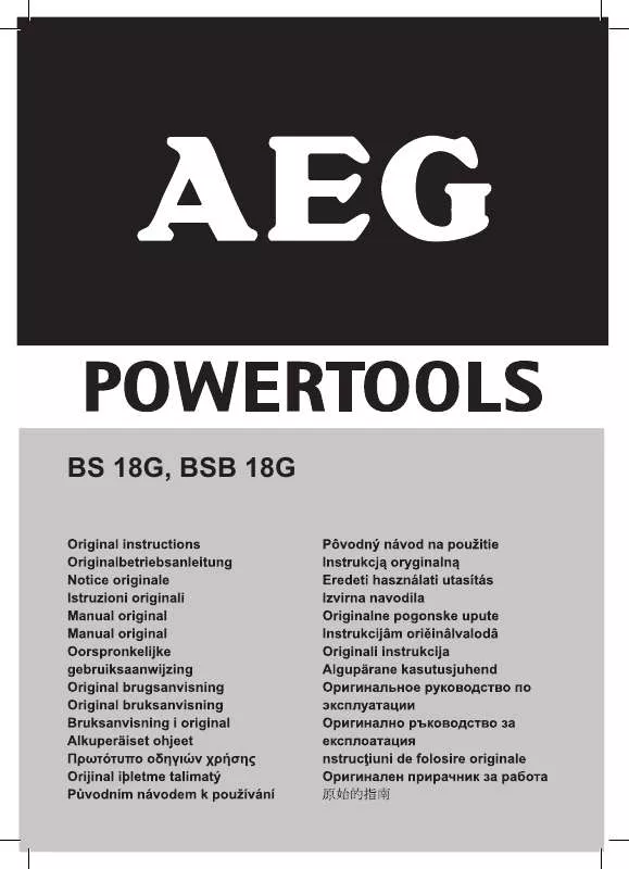 Mode d'emploi AEG BS 18G