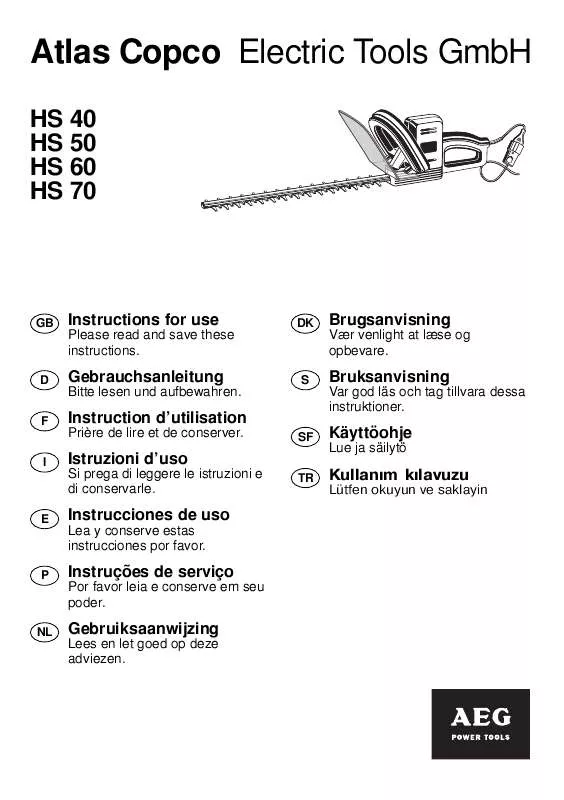 Mode d'emploi AEG HS 70