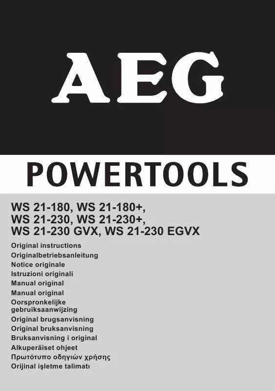 Mode d'emploi AEG WS 21-230 PLUS