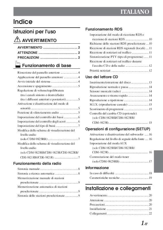 Mode d'emploi ALPINE CDE-9821R