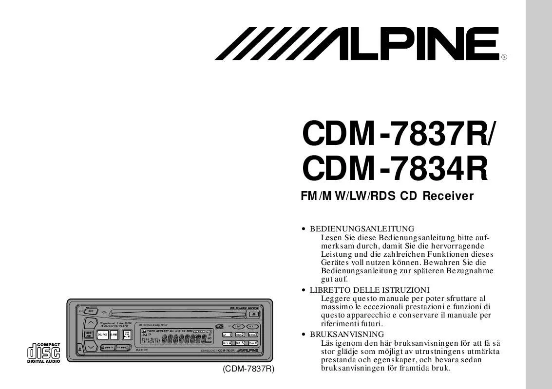 Mode d'emploi ALPINE CDM-7834R