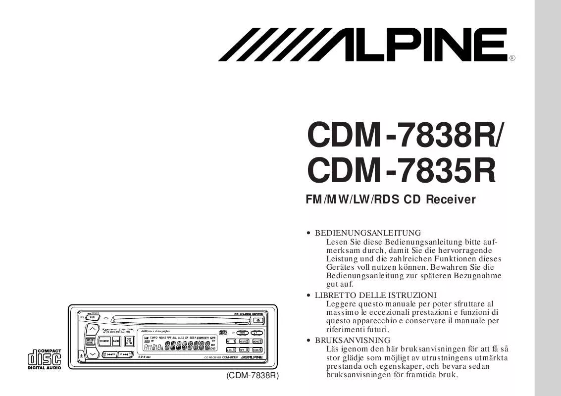 Mode d'emploi ALPINE CDM-7838R