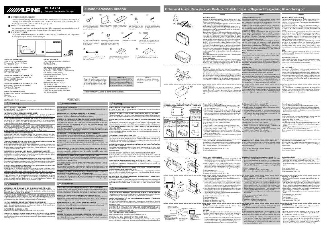 Mode d'emploi ALPINE CHA-1204